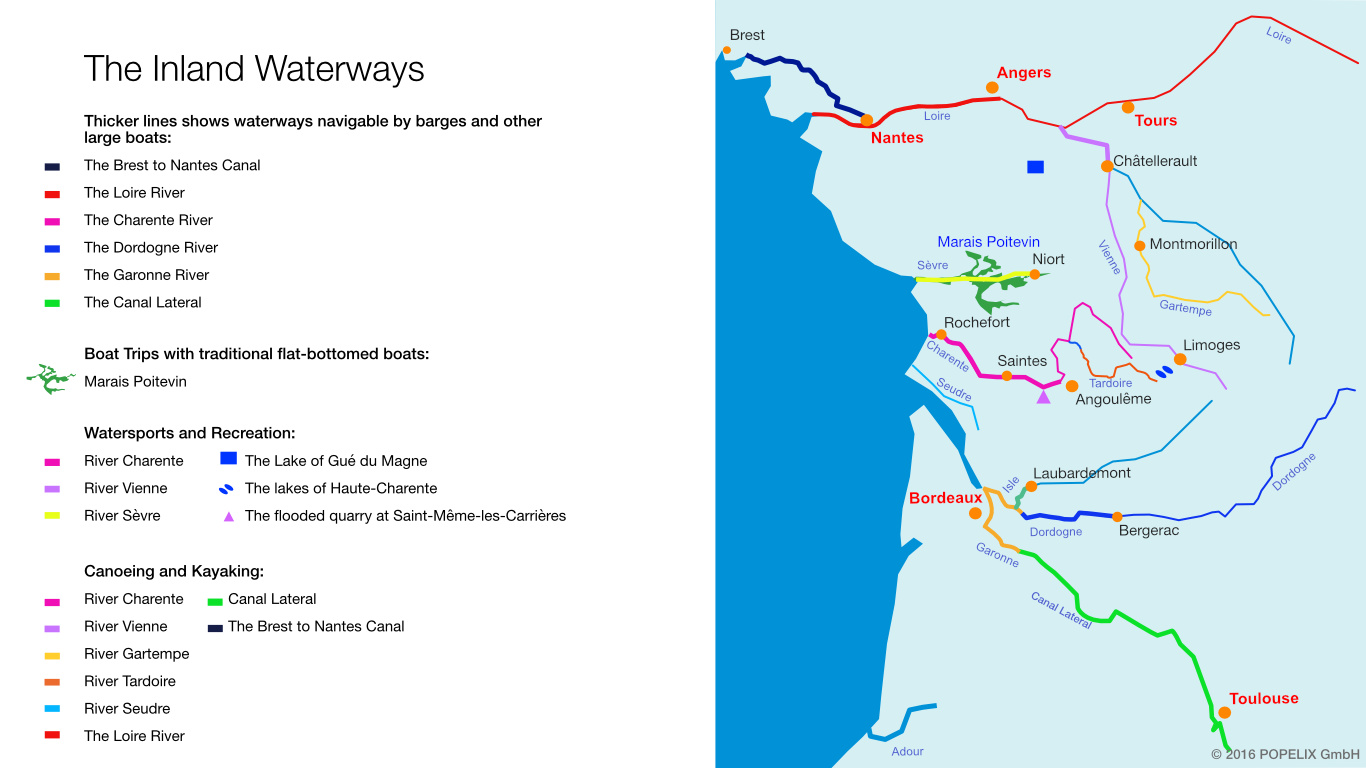 Infographic about inland waterways on French Atlantic Coast